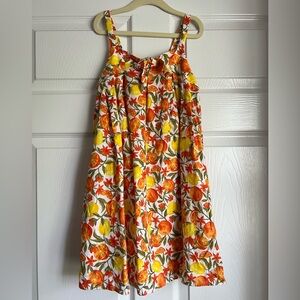 Crewcuts Citrus Print Dress Size 8 Girls Lemon Orange Summer